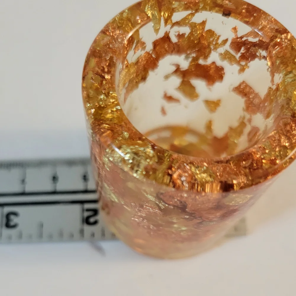 Vintage Lucite w Gold Fleck Set Of 2